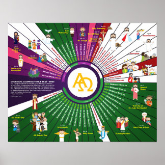 Poster Calendrier Liturgique Happy Saints 2027 Année B