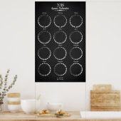 Poster Calendrier lunaire 2018 Noir (Cuisine)