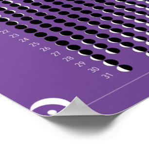 Poster Calendrier lunaire 2020 - Violet