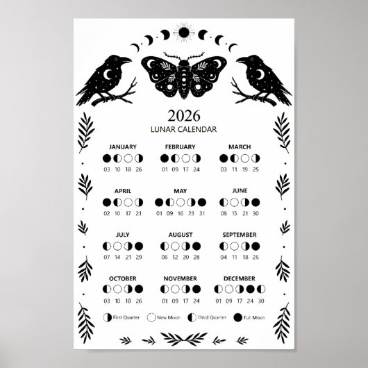 Poster Calendrier Lunaire de la Lune Céleste Papillon de  (Devant)
