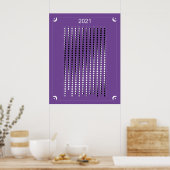 Poster Calendrier Lunaire Violet 2021 (Cuisine)