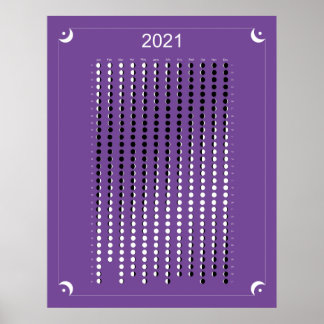Poster Calendrier Lunaire Violet 2021
