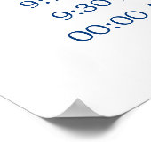 Poster Calendrier mariage Connexion Marine Blue Calligrap (Coin)