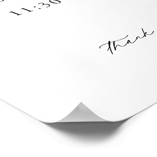 Poster Calendrier Mariage Ordre simple des événements (Coin)