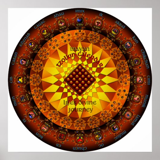 Poster Calendrier Maya Tzolkin (Devant)