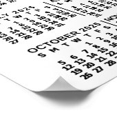 Poster Calendrier mensuel 2025 Année Blanc | Photos perso (Coin)