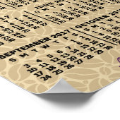 Poster Calendrier mensuel de l'année 2017 Café en grains  (Coin)