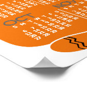 Poster Calendrier mensuel de l'année 2019 Chat orange du  (Coin)