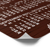 Poster Calendrier mensuel de l'année 2021 en bois personn (Coin)