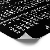 Poster Calendrier mensuel de l'année 2021 Noir Personnali (Coin)