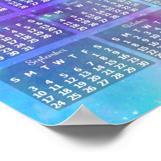 Poster Calendrier mensuel de l'année 2023 Boho Aquarelle (Coin)