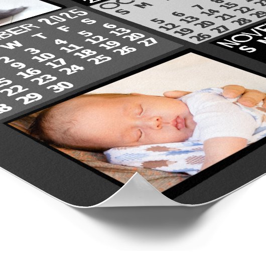 Poster Calendrier mensuel de l'année 2023 Photo Collage M (Coin)