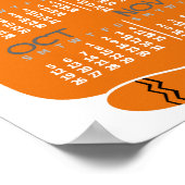 Poster Calendrier mensuel de l'année 2025 Chat orange Mid (Coin)