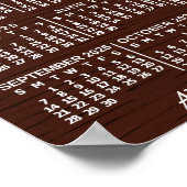 Poster Calendrier mensuel en bois personnalisé pour l'ann (Coin)