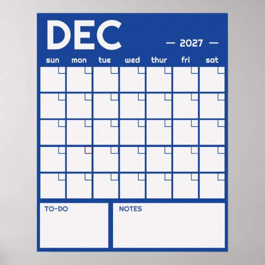 Poster Calendrier Mensuel Géant Non Daté de Couleur Vibra (Devant)