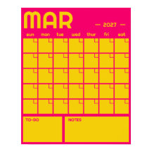 Calendrier Mensuel Géant Non Daté de Couleur Vibra