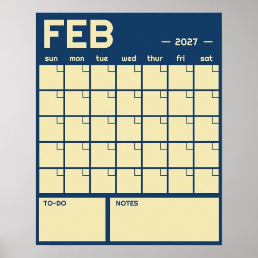 Poster Calendrier Mensuel Géant Non Daté de Couleur Vibra (Devant)