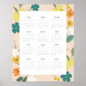 Poster Calendrier mensuel tendance Fleur de printemps 202 (Devant)