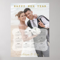Calendrier Mini Photo de Mariés Élégants