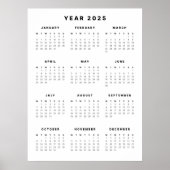 Poster Calendrier minimaliste 2025 (Devant)