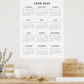 Poster Calendrier minimaliste 2025 (Cuisine)