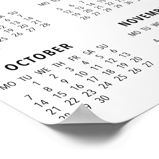 Poster Calendrier minimaliste multiphoto 2024 (Coin)