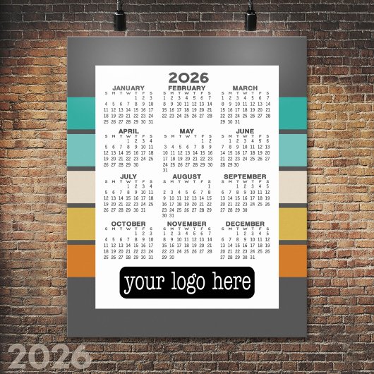 Poster Calendrier - Minimaliste Noir Blanc de Base