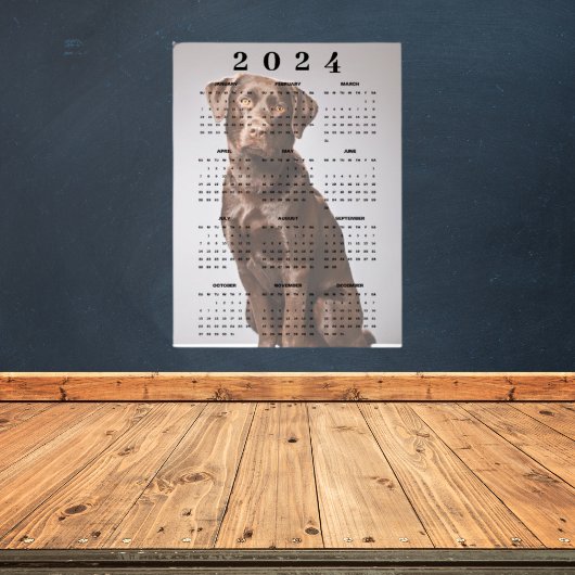 Poster Calendrier Mural 2024 Labrador Retriever Chocolat