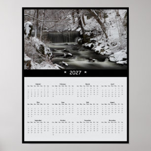 Poster Calendrier mural 2027 de la cascade Vanderbilt - J