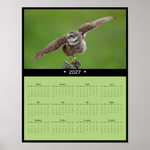 Poster Calendrier mural 2027 de la chouette des terriers