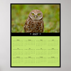 Poster Calendrier mural 2027 de la chouette des terriers