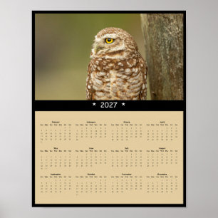 Poster Calendrier mural 2027 de la chouette des terriers