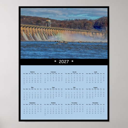 Poster Calendrier mural 2027 du barrage de Conowingo - Ea (Devant)
