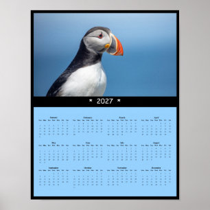 Poster Calendrier mural 2027 du Macareux atlantique dans