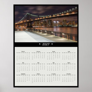 Poster Calendrier mural 2027 du pont de Manhattan - Skyli