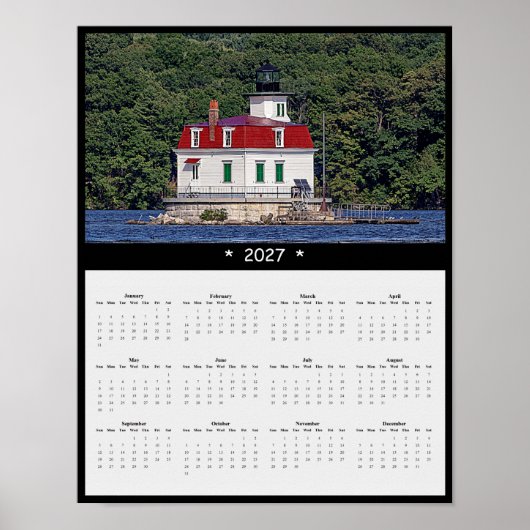 Poster Calendrier mural 2027 Esopus Meadows - Phare (Devant)