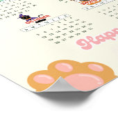 Poster Calendrier mural Bonne année du chat 2025 pour les (Coin)