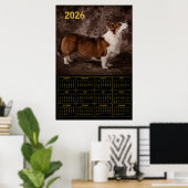 Poster Calendrier mural Corgi 2026 (Bureau à domicile)