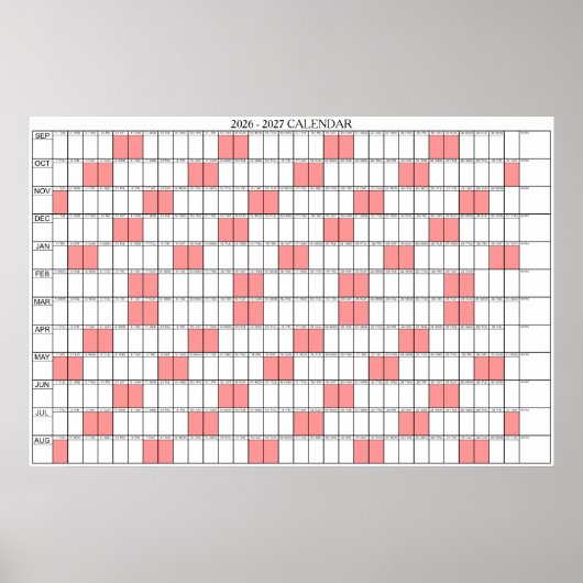 Poster Calendrier mural de l'année universitaire 2026 - 2 (Devant)