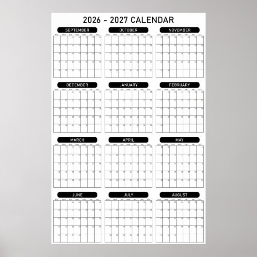 Poster Calendrier mural de l'année universitaire 2026 - 2 (Devant)