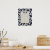 Poster Calendrier mural Fleurs de Clématite Violette 2026 (Cuisine)