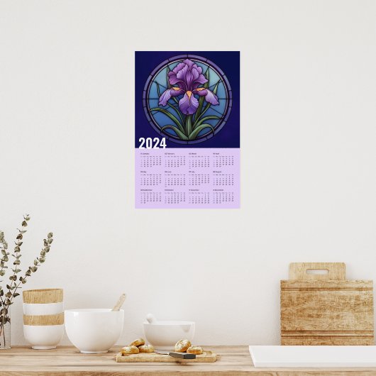 Poster Calendrier mural Iris violet (Cuisine)