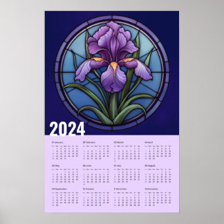 Poster Calendrier mural Iris violet