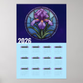Poster Calendrier mural Iris Violet 2026 (Devant)