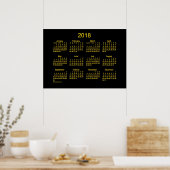 Poster Calendrier mural Neon Gold 2018 par Janz (Cuisine)