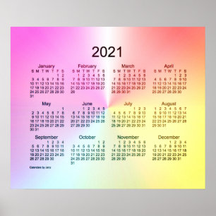 Poster Calendrier mural Sangria Shimmer 2021 de Janz