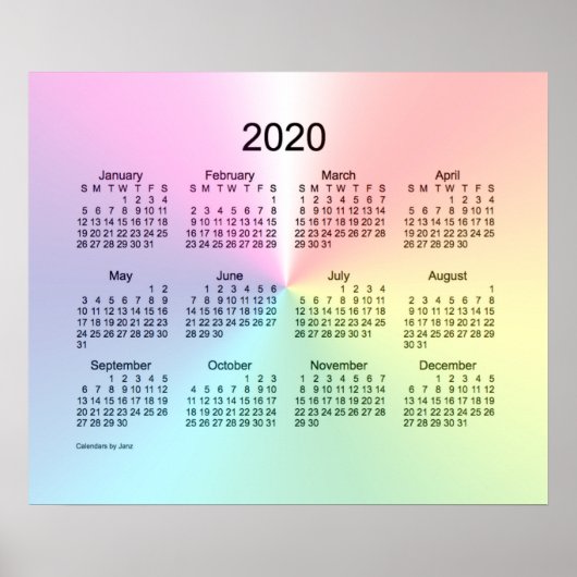 Poster Calendrier mural Shimmer 2020 de Janz Print (Devant)