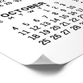Poster Calendrier - Noir et Blanc Minimal Basique (Coin)