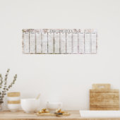 Poster Calendrier perpétuel d'anniversaire en granit rose (Cuisine)