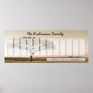 Poster Calendrier Perpétuel de Famille High Country Perso